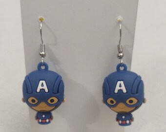 Captain America Marvel ornament Hallmark earrings chibi licensed