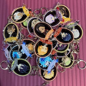 Twisted Wonderland Chibi Nametag Oval Acrylic Keychain