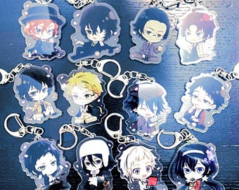 Bungo Stray Dogs Simple Chibi Acrylic Keychains Charms