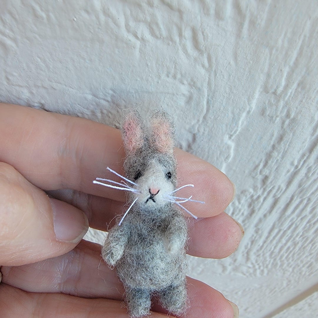 Needle Felted Tiny Bunny Rabbit by Sue Sizemore - Etsy