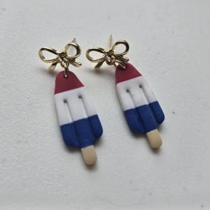 4th of July Earrings | Red White Blue Earrings | Patriotic Summer Clay Jewelry