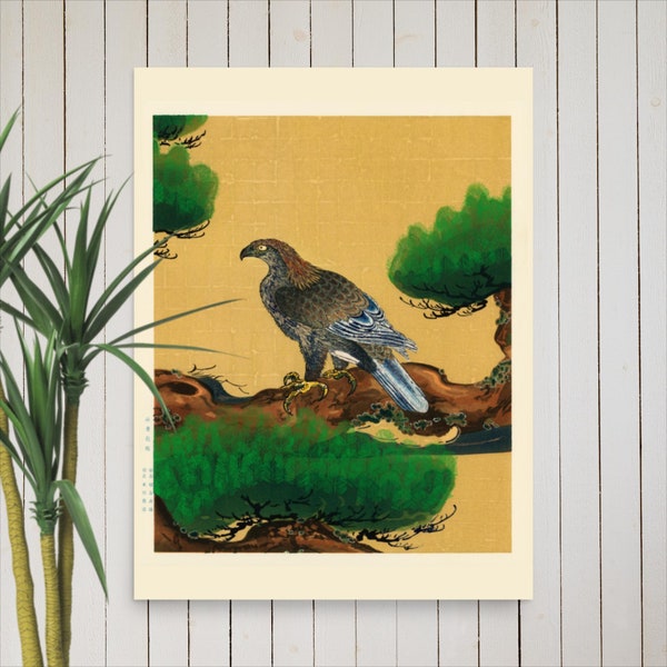 Japanese Eagle Wall Art, Physical Print // Eagle Art Print // Living Room Wall Art // Japanese Art Print