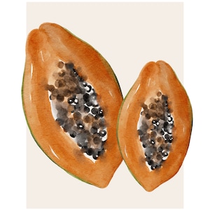 Papaya Printable Wall Art // Mid Century Modern Kitchen Art // Kitchen Wall Art // Papaya Art