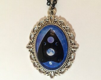 Full Moon Ouija Planchette Necklace Witch Goth Gift
