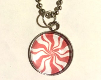 White Stripes Peppermint Candy Necklace