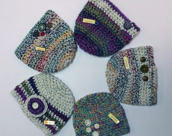 Hand Crocheted Winter Hat Selection
