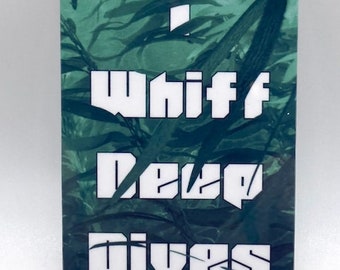 I Whiff Deep Dives Netrunner-sticker | Glanzend vinyl | Kaartspelhumor