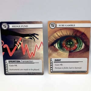 Hedge Fund & Sure Gamble *Duo Pack* | Alt Art Netrunner Cards | Grey Area Set | Cyberpunk