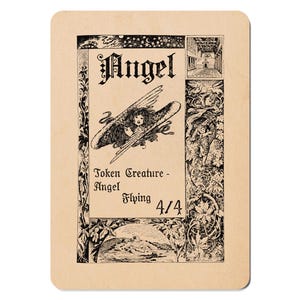 Angel MTG Token 4/4 for Magic: The Gathering Creature Card | Medieval Style Custom EDH Commander Tabletop Tokens | Fantasy Proxy Alt Art