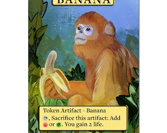 Banana Fantasy MTG Token | Artifact | Fantasy Style Proxy for Magic: The Gathering