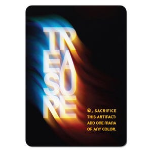 Treasure MTG Token for Magic: The Gathering Artifact Card | Typography Style Custom EDH Commander Tabletop Tokens | Typography Proxy Alt Art