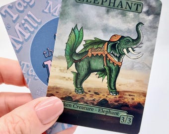 Elephant Token MTG | 3/3 Green Fantasy Token, Commander EDH - Etsy