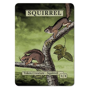 Squirrel MTG Token 1/1 for Magic: The Gathering Creature Card | Fantasy Style Custom EDH Commander Tabletop Tokens | Fantasy Proxy Alt Art