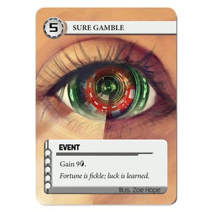 Sure Gamble Alt Art Netrunner Card | Grey Area Set | Cyberpunk Card Game