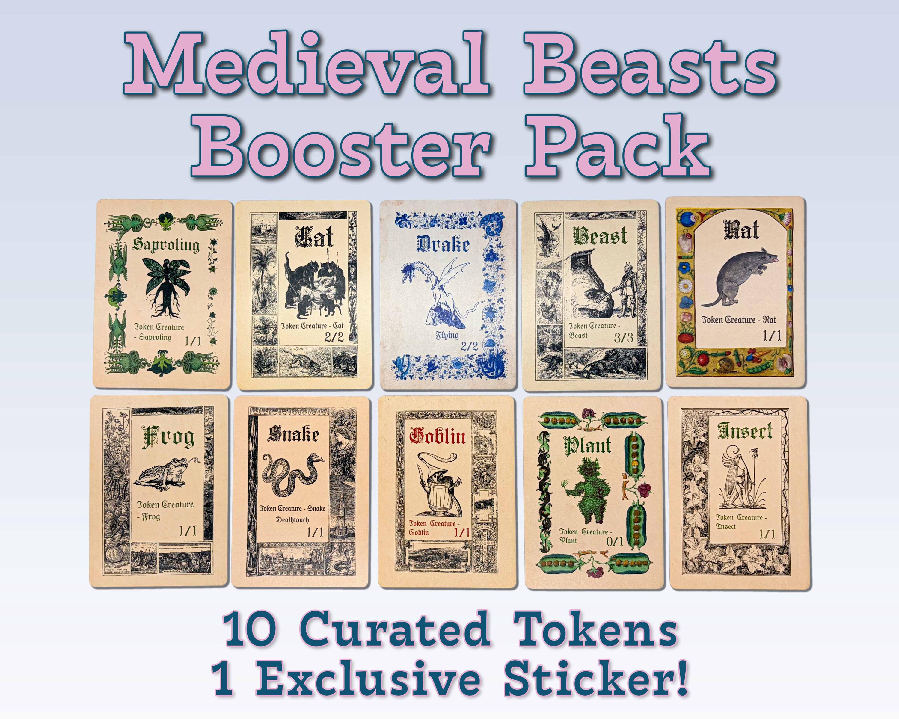 Medieval Beasts MTG Token Booster | 10 Tokens + Exclusive Sticker ...
