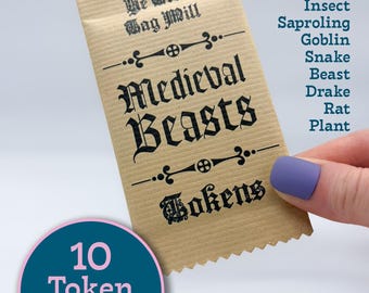 MTG-tokenbooster middeleeuwse beesten | 10 Magic the Gathering-tokens en een exclusieve sticker