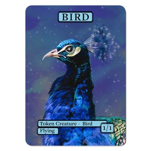 Bird Token 1/1 with Flying for Magic: The Gathering Creature Card | Fantasy Style Custom EDH Commander Tabletop | Fantasy Proxy Alt Art MTG