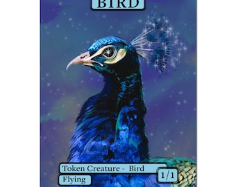 Bird 1/1 Fantasy MTG Token | Blue Creature | Flying | Fantasy Style Proxy for Magic: The Gathering