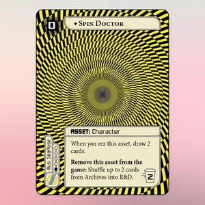 Spin Doctor Netrunner Alt Art / Juego completo x 3 cartas / Colección de elementos básicos de Op Art / Tarjeta de juego proxy personalizada Diseño alternativo Cyberpunk