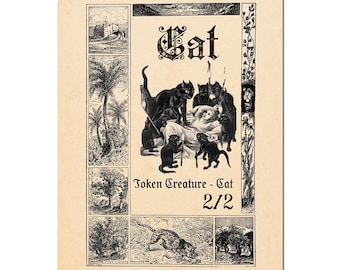 Cat 2/2 Medieval MTG Token | White Creature | Medieval Style Card for Magic: The Gathering
