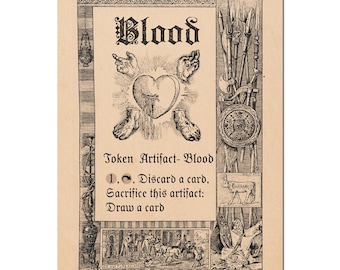 Bloedmiddeleeuws MTG-token | Artefact | Middeleeuwse stijlproxy voor magie: The Gathering
