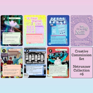 Conjunto completo de comisión creativa *Mega Pack* / 6 conjuntos de juego de arte alternativo de Netrunner / Colección Netrunner n.° 6