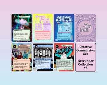 Complete set creatieve commissie *megapakket* | 6 Netrunner Alt Art-speelsets | Netrunner-collectie #6