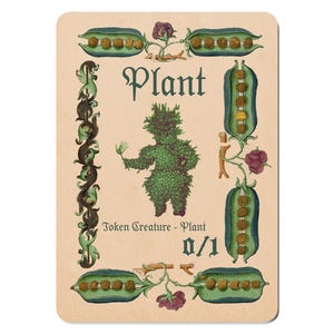 Plant MTG Token 0/1 for Magic: The Gathering Creature Card | Medieval Style Custom EDH Commander Tabletop Tokens | Fantasy Proxy Alt Art