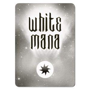 White Mana MTG Token for Magic: The Gathering Artifact Card | Glow Style Custom EDH Commander Tabletop Tokens | Typography Proxy Alt Art