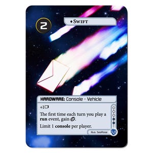 Swift Netrunner Alt Art / Set completo x 3 carte / Collezione Send It! / Carte da gioco proxy personalizzate Criminal CCG TCG Design Cyberpunk Alt-Art