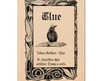 Clue Medieval MTG Token | Artifact | Medieval Style Card for Magic: The Gathering