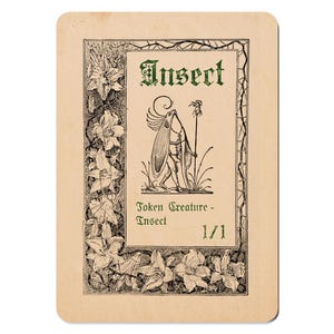 Insect MTG Token 1/1 for Magic: The Gathering Creature Card | Medieval Style Custom EDH Commander Tabletop Tokens | Fantasy Proxy Alt Art