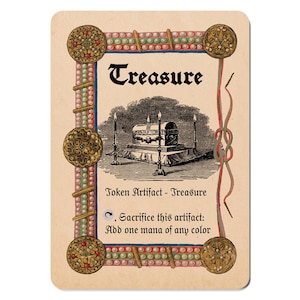 Treasure MTG Token for Magic: The Gathering Creature Card | Medieval Style Custom EDH Commander Tabletop Tokens | Fantasy Proxy Alt Art