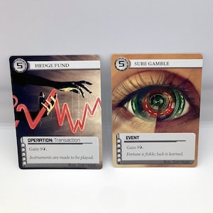 Hedge Fund & Sure Gamble *Combo Pack* - 6 Karten - 2x Spielset für Netrunner Classic Economy / Custom Edit Proxy Game Card Cyberpunk Alt-Art