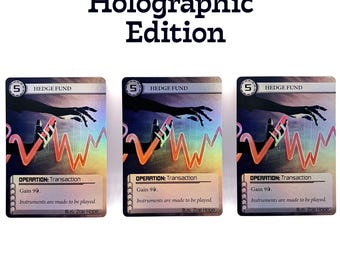 Holographic Hedge Fund-speelset - platina-editie Netrunner Alt Art Rainbow Foil Holo