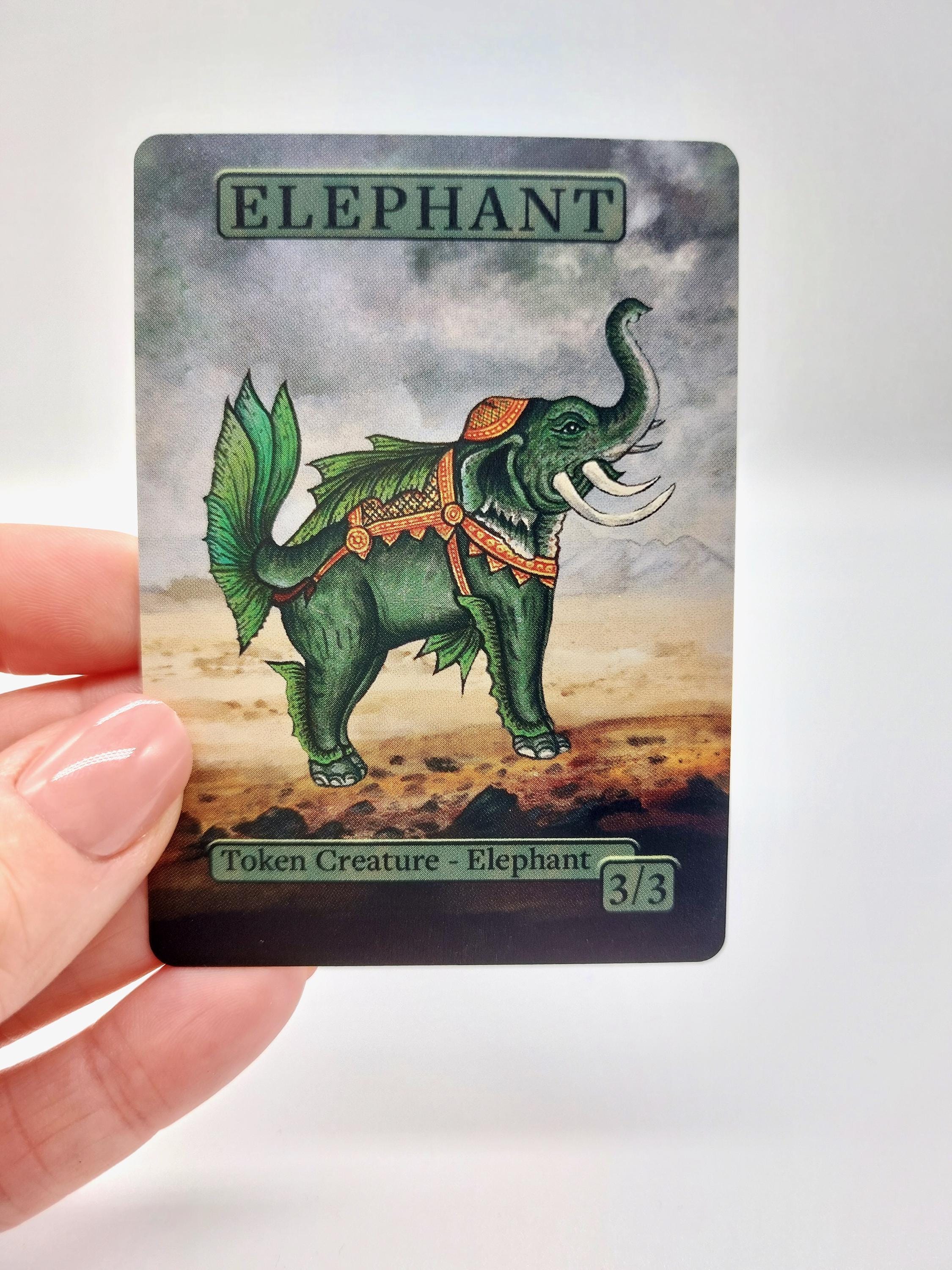 Elephant Token MTG | 3/3 Green Fantasy Token, Commander EDH - Etsy