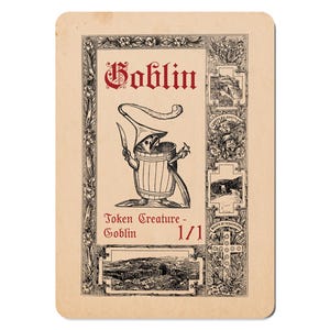 Goblin MTG Token 1/1 for Magic: The Gathering Creature Card | Medieval Style Custom EDH Commander Tabletop Tokens | Fantasy Proxy Alt Art