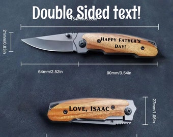 Custom engraved Wood Pocket Knife personalized!