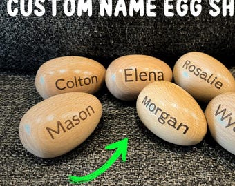 Sonajero de madera personalizado: nombre de bebé grabado, instrumento musical personalizado