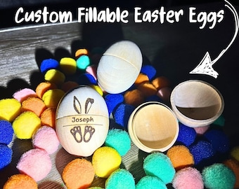 Custom Fillable Easter Eggs, Wooden Easter Eggs with your custom engraving on! BULK DISCOUNTS!
