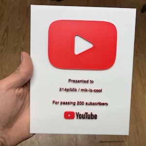 Personalized 3D Printed YouTube Plaque: Custom Content Creator Award, 1 Day shipping! image 7
