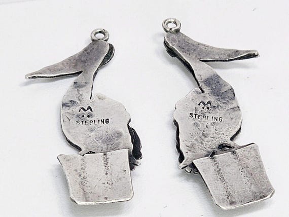 Vintage Solid 925 Large Pelican Cham/Attachments … - image 5