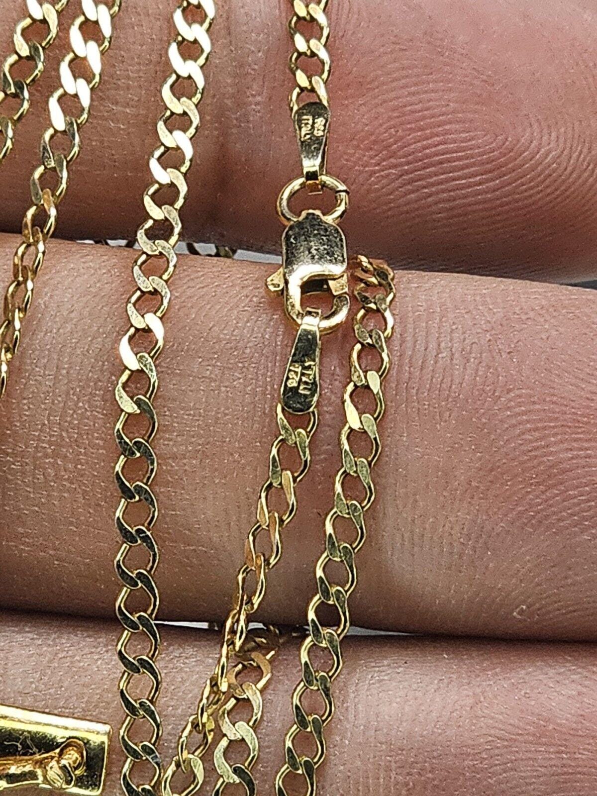 Collier Chaîne Plaqué Or Maillons Plats – Style Gourmette Vintage – Modèle 5091 – Occasion Très Bon état