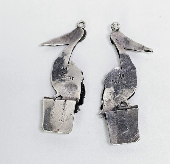 Vintage Solid 925 Large Pelican Cham/Attachments … - image 4