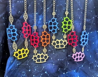 Pride Spiked Knuckles Necklace