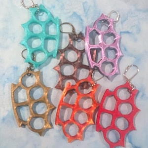 Large Brass Knuckle Earrings
