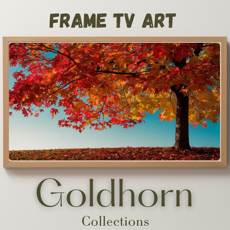 Samsung Frame TV Art Fall Leaves Autumn Etsy