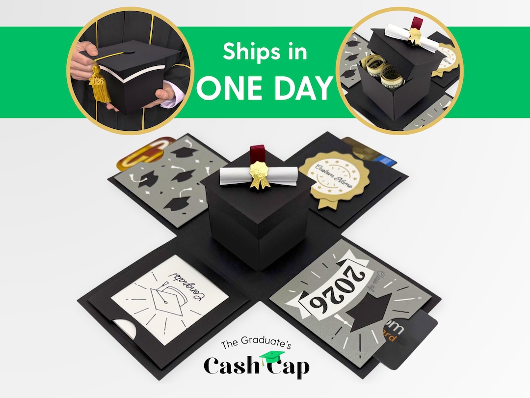 Last Minute Graduation Gift | Gift Card and Money Holder | Black ...