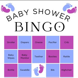 Babyshowerbingo - 30 individuele kaarten (voetafdrukken)