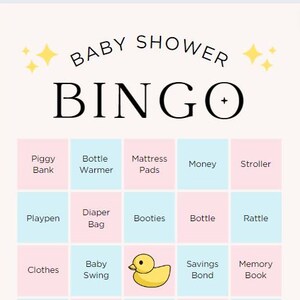 Baby Shower Bingo - 30 Einzelkarten